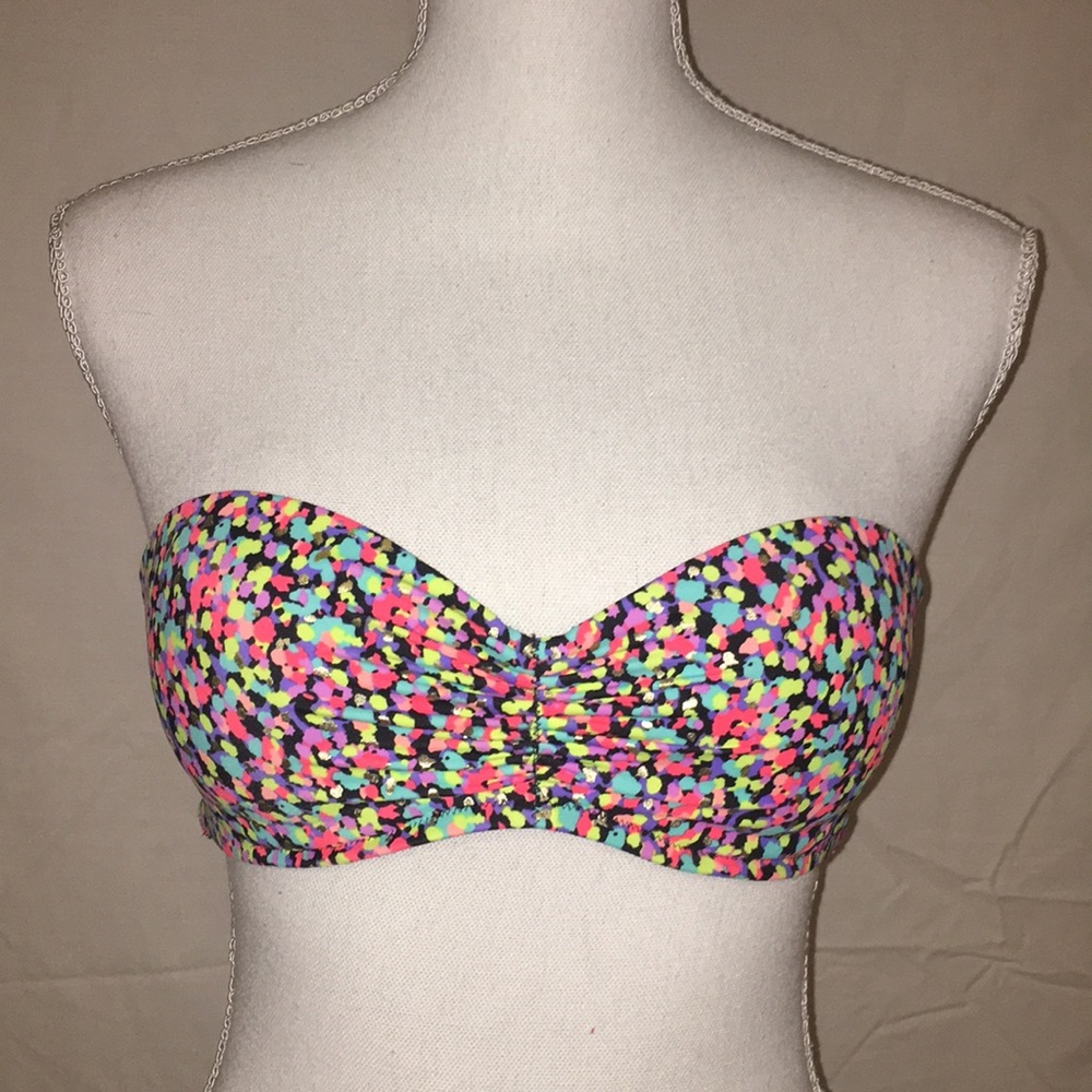 VS Strapless Printed Swim Top